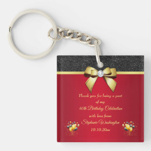 Glamoureus, Romantic Elegance Birthday Dank je Sleutelhanger
