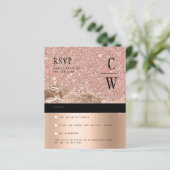 Glamoureus ROOS Gold Black Weddenschap RSVP (Staand voorkant)