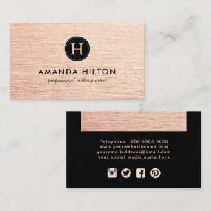 Glamoureus Roos Gold Business Card-template Visitekaartje