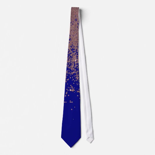 Glamoureus Roos Gold Cobalt Blue Glitter Ombre Stropdas (Voorkant)