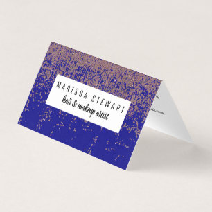 Glamoureus Roos Gold Cobalt Blue Glitter Ombre Visitekaartjes