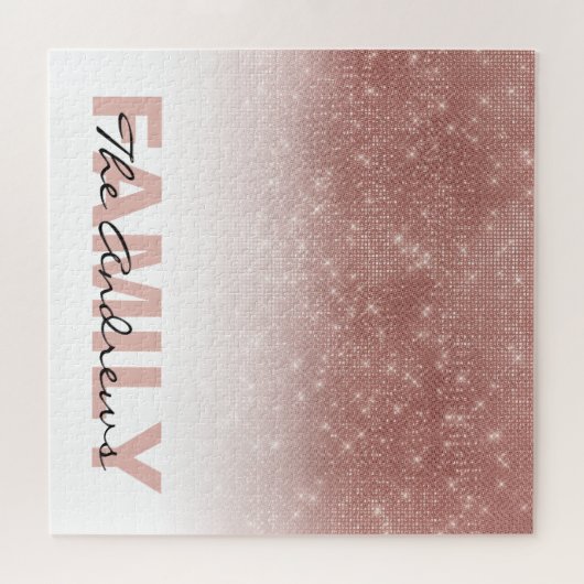 Glamoureus Roos Gold Glitter Sequin Ombre Legpuzzel (Horizontaal)