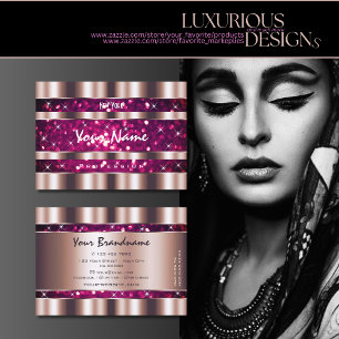 Glamoureus Roos Gold Pink Lumineuze sterren Visitekaartje