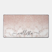 Glamoureus Roos Gold White Glitter Marble Gradient Bureaumat (Voorkant)