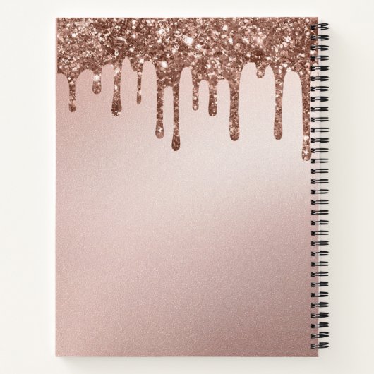 Glamoureus Roos Gouden Glitter Monogram Initialen Notitieboek (Achterkant)