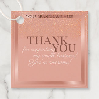 Glamoureus Roze en Roos Gold Packaging Hartelijk d Bedankjes Labels