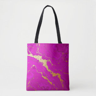 Glamoureus Roze & Goud Marmer Draagtas