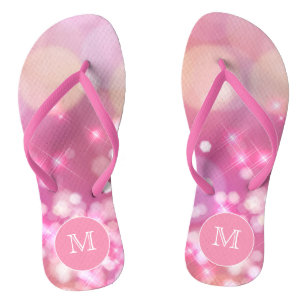 Glamoureus roze sparkles Monogram Teenslipper Teenslippers