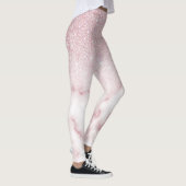 Glamoureus roze witte glitter marmer gradient ombr leggings (Rechts)