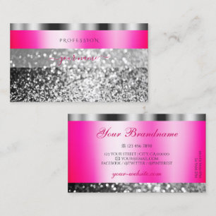 Glamoureus roze zilver mousserend glitter Shimmery Visitekaartje