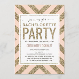 Glamoureus Shimmer   Uitnodiging Bachelorette
