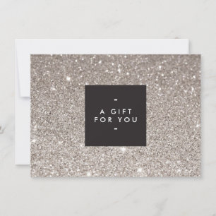 Glamoureus Silver Glitter Modern Beauty Gift Kaart