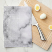 Glamoureus Silver Glitter White Marble Ombre Theedoek (Quarter Fold)