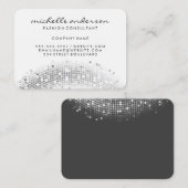 Glamoureus Silver Sequin White Grey Visitekaartje (Voorkant / Achterkant)