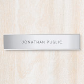 Glamoureus Silver Sjabloon Elegant modern Eenvoudi Deurbordje (Voorkant)