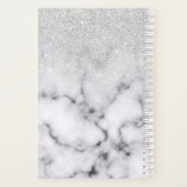 Glamoureus Silver White Glitter Marmer Gradient Planner (Achterkant)