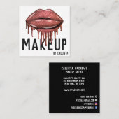 Glamoureus spaarachtig Roos Glitter Drijft Lips Ma Vierkante Visitekaartje (Voorkant / Achterkant)