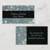 Glamoureus Sparkly Glitzy Silver Bling Visitekaartje (Voorkant / Achterkant)