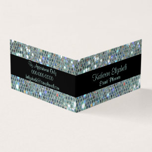 Glamoureus Sparkly Glitzy Silver Bling Visitekaartjes
