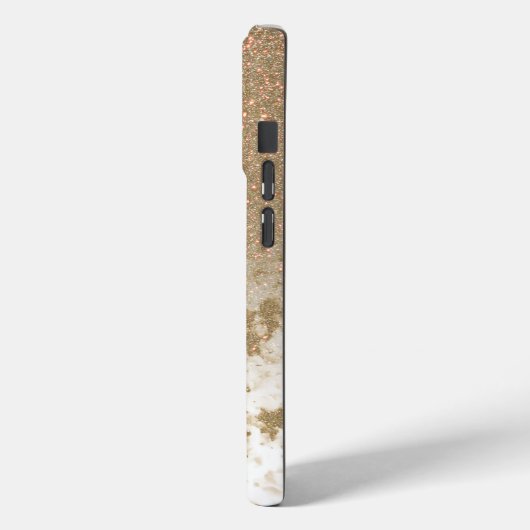 Glamoureus Sparkly Gold Glitter Marmer Case-Mate iPhone Case (Achterkant / Links)