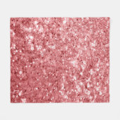 Glamoureus Sparkly Pink Glitter Fleece Deken (Voorkant (Horizontaal))