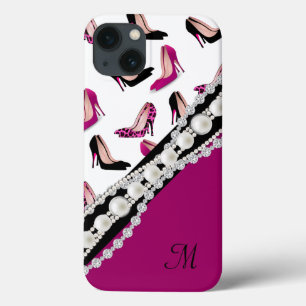 Glamoureus Stiletto High Heels en Faux Pareltjes iPhone 13 Hoesje