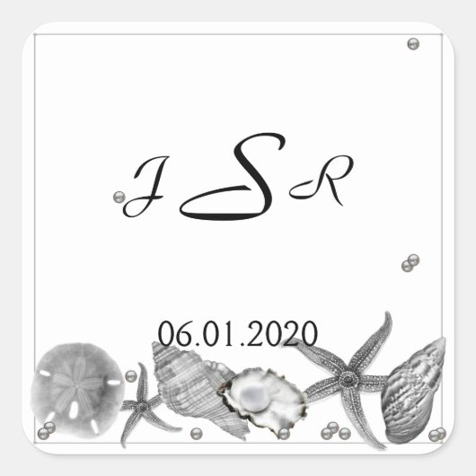 Glamoureus strand in Silver Monogram Sticker (Voorkant)