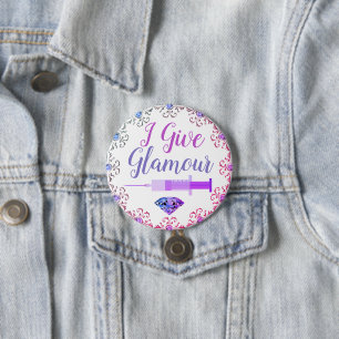 Glamoureus verpleegster ronde button 7,6 cm
