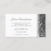 Glamoureus White Silver Sparking Glitter Initialen Visitekaartje (Achterkant)