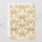 Glamoureus wit goud Art Deco bruiloft Kaart (Achterkant)