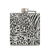 Glamoureus Zebra Leopard Custom Monogram Flask Heupfles (Achterkant)