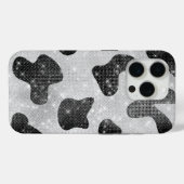 Glamoureus zwarte sparkly Glitter-Koe Afdrukken Case-Mate iPhone Case (Achterkant (horizontaal))