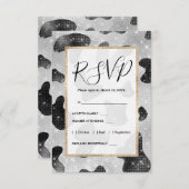 Glamoureus zwarte sparkly Glitter-Koe Afdrukken Informatiekaartje (Voorkant / Achterkant)