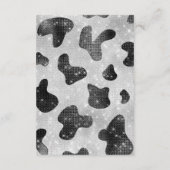 Glamoureus zwarte sparkly Glitter-Koe Afdrukken Informatiekaartje (Achterkant)