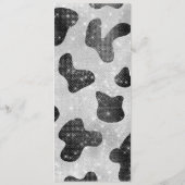 Glamoureus zwarte sparkly Glitter-Koe Afdrukken Menu (Achterkant)