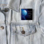 Glamoureuze 50e verjaardag Blue Party Discobal Vierkante Button 5,1 Cm (In situ)