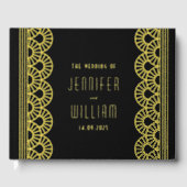 Glamoureuze Art Deco fan bruiloft Gastenboek (Voorkant)