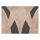 Glamoureuze Black Gold Glitter Curved Triangle Geo Tafelkleed (Voorkant (Horizontaal))