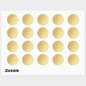 Glamoureuze blanco Sjabloon Elegante Faux Gold Gli Ronde Sticker (Vel)
