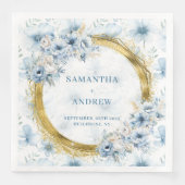 Glamoureuze Boheemse lichtblauwe gouden bruiloft s Servet (Voorkant)