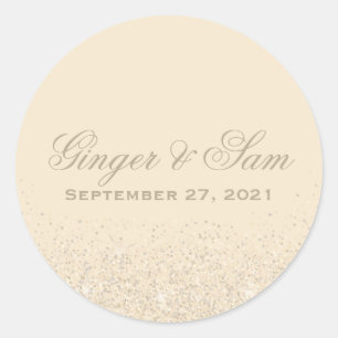 Glamoureuze champagne Glitter Wedding Stickers