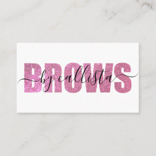Glamoureuze Chic Pink Glitter Typography Brow Arti Visitekaartje
