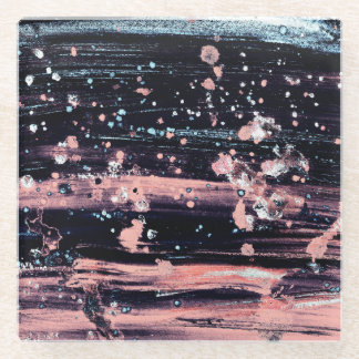 Glamoureuze donkergrijze roze spotlight glazen onderzetter