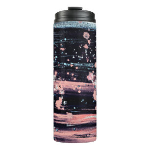 Glamoureuze donkergrijze roze spotlight thermosbeker
