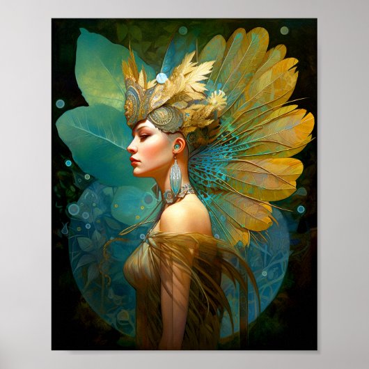 Glamoureuze Fairy Vrouw Fantasy Kunst Poster (Voorkant)