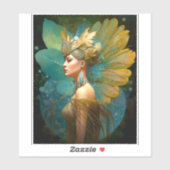Glamoureuze Fairy Vrouw Fantasy Kunst Sticker (Vel)