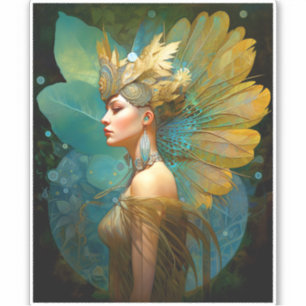 Glamoureuze Fairy Vrouw Fantasy Kunst Sticker