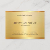 Glamoureuze Faux Gold Modern Elegant Professional Visitekaartje (Achterkant)