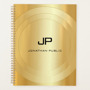 Glamoureuze Faux Gold Monogram Sjabloon Aangepast Planner