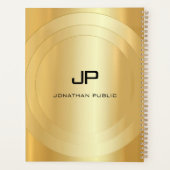 Glamoureuze Faux Gold Monogram Sjabloon Aangepast Planner (Achterkant)